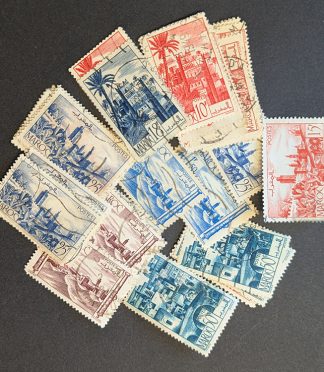 Lote sellos Marruecos Protectorado Francés paisajes Kasbahs y ciudades imperiales