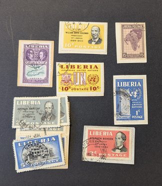 Lote sellos Liberia República Africana presidentes y ONU grabado americano